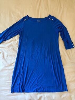 Lilly Pulitzer Royal Blue Button-Shoulder Sophie Dress